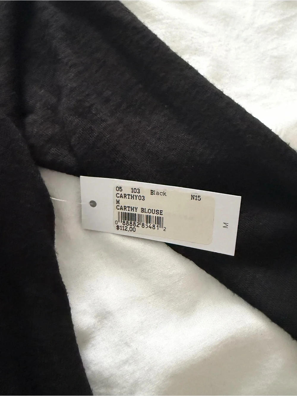Velvet by Graham & Spencer Black Twist-Front Long Sleeve Top Size Medium NWT